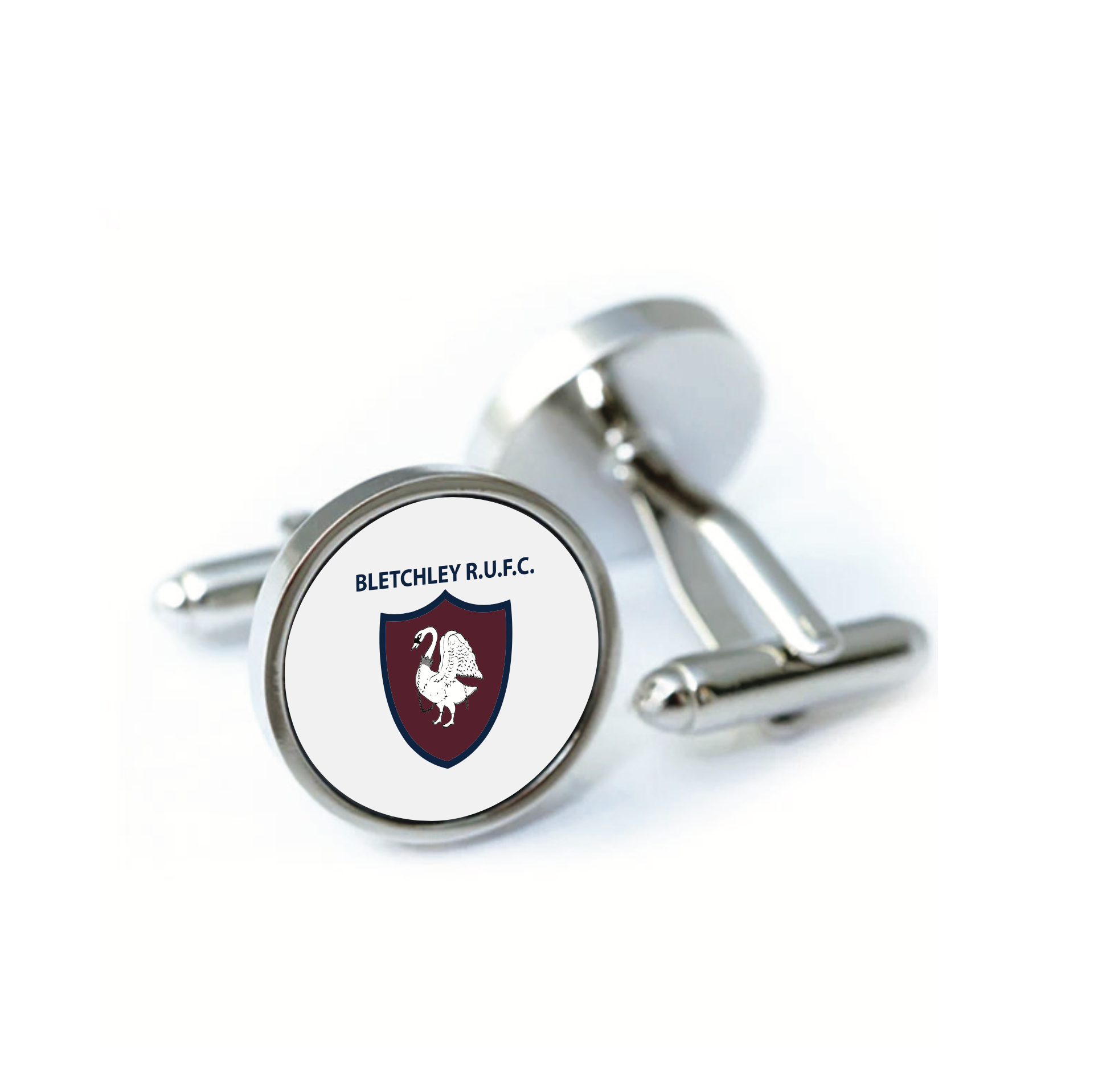 Bletchley RUFC Cufflinks - Silver Mirrored