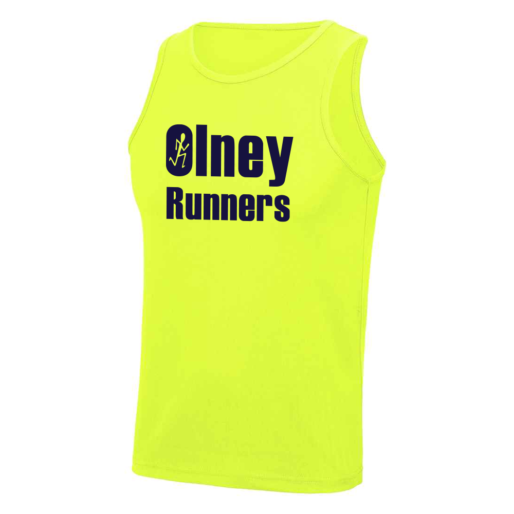 Olney Runners Mens Technical Training Vest - Electric Yellow