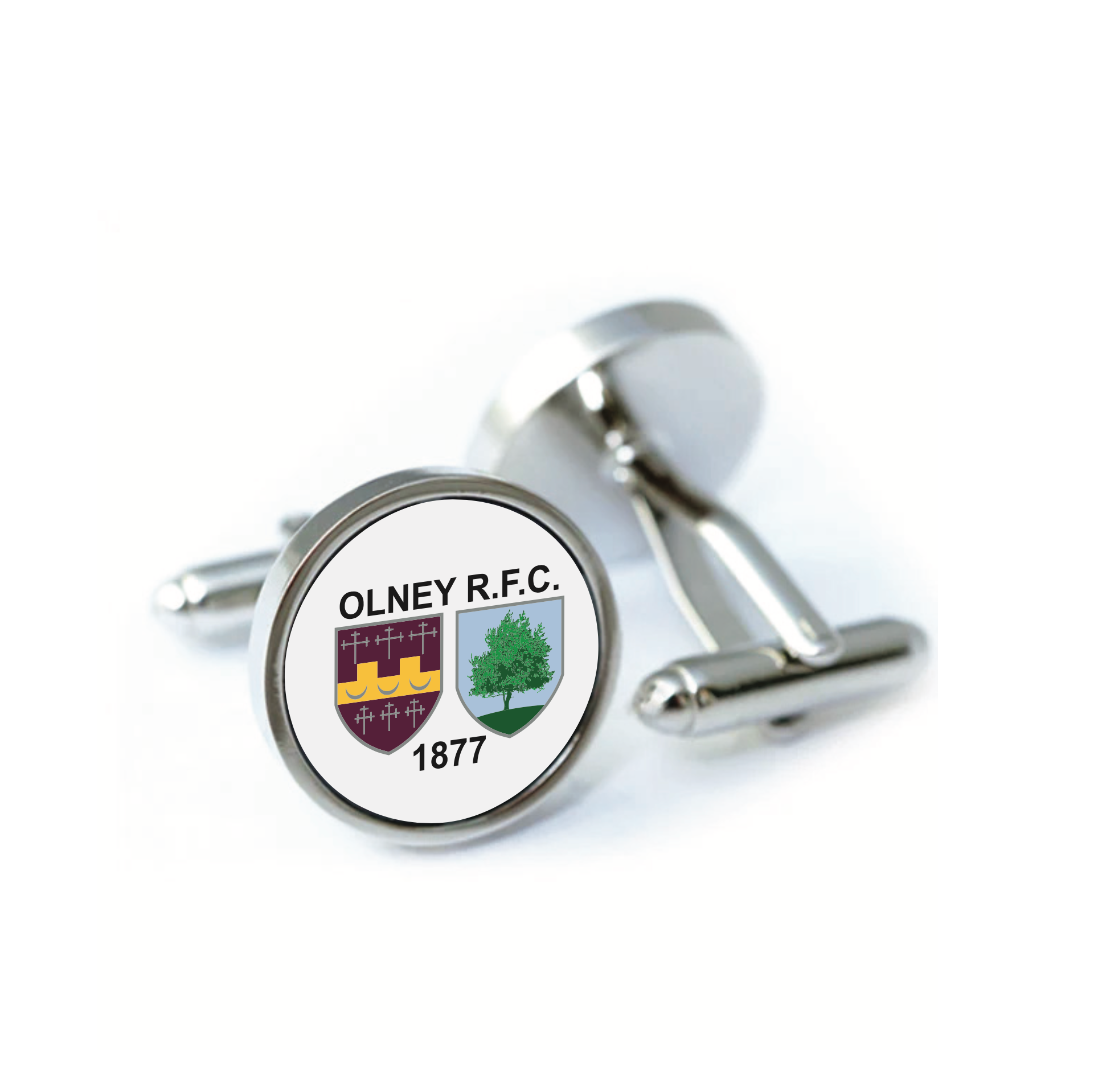 Olney RFC Cufflinks - Silver Mirrored