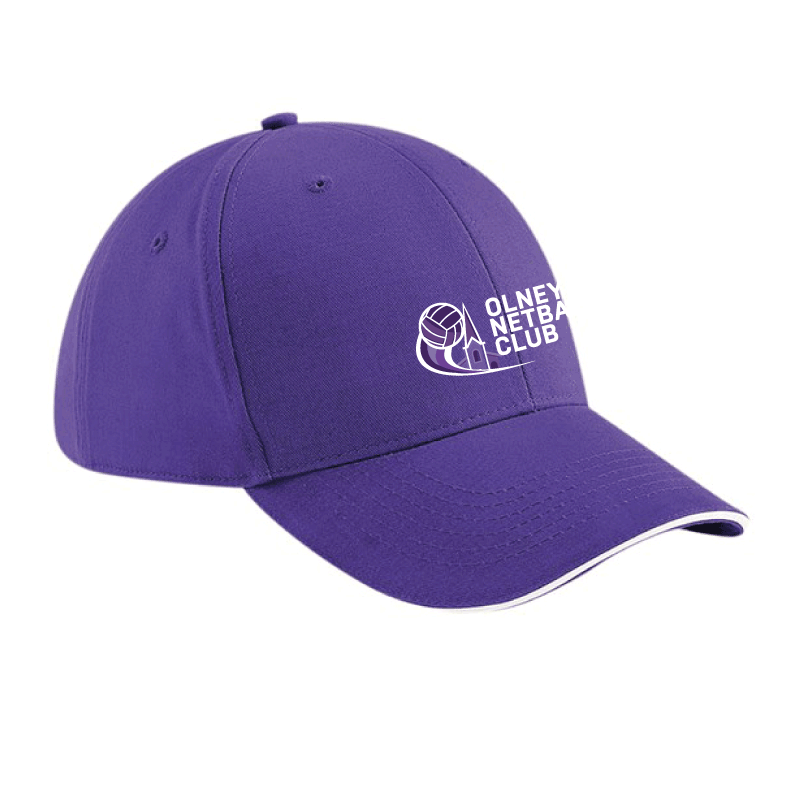 Olney Netball Baseball Cap - Purple/white