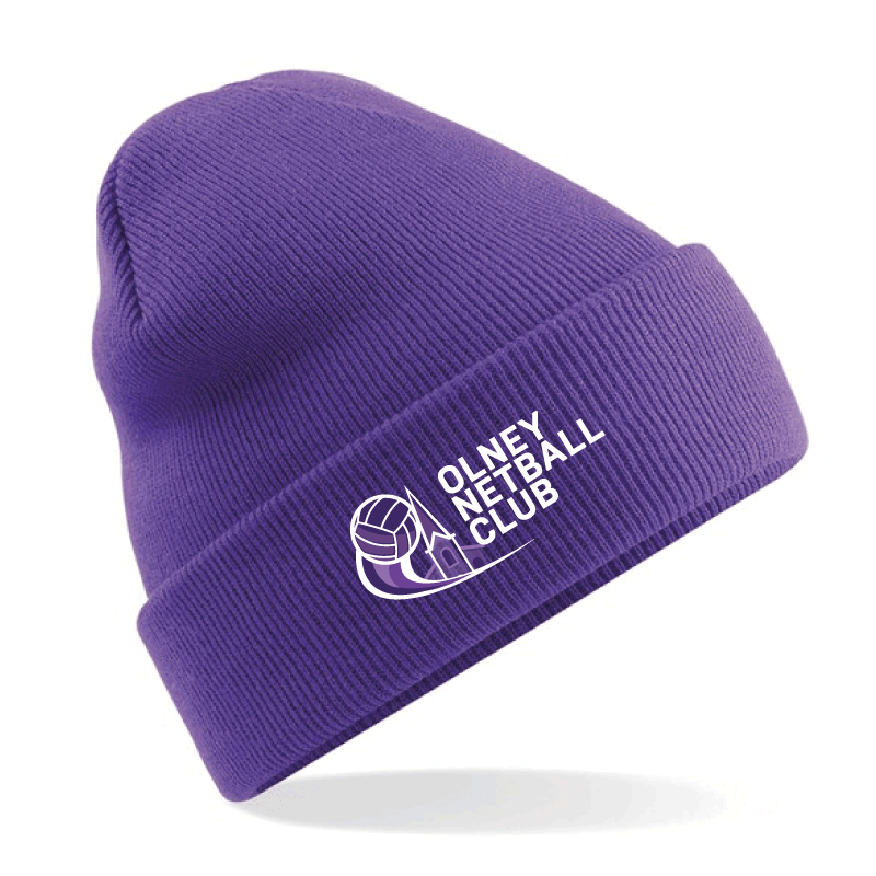 Olney Netball Club Roll up Beanie - Purple