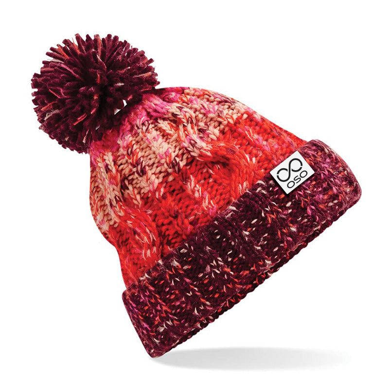 OSO Super Warm Bobble Hat - Cherry Sherbert