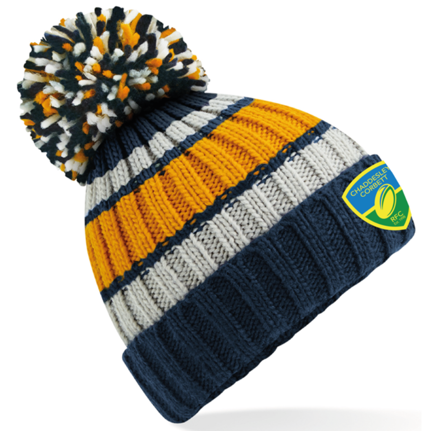 CCRFC Fleece Lined Beanie Hat - Navy/yellow