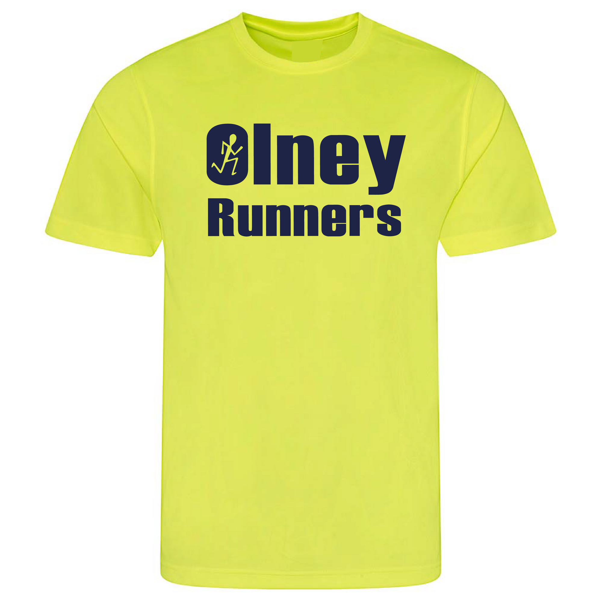 Olney Runners Mens Technical Training T-shirt - Electric yellow