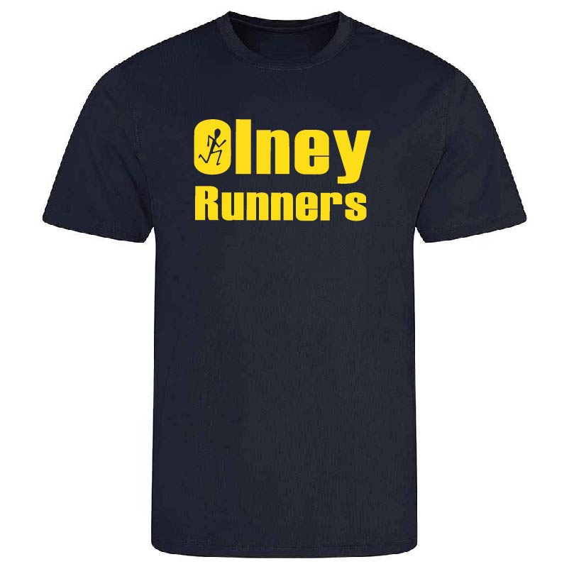 Olney Runners Mens Technical Training T-shirt - Navy