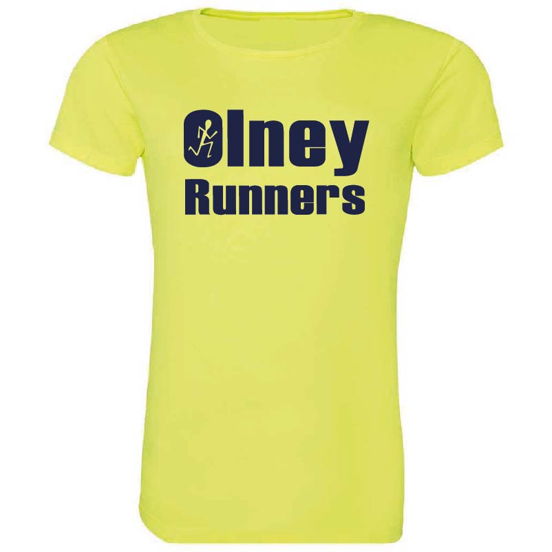 Olney Runners Ladies Technical Training T-shirt - Electric yellow