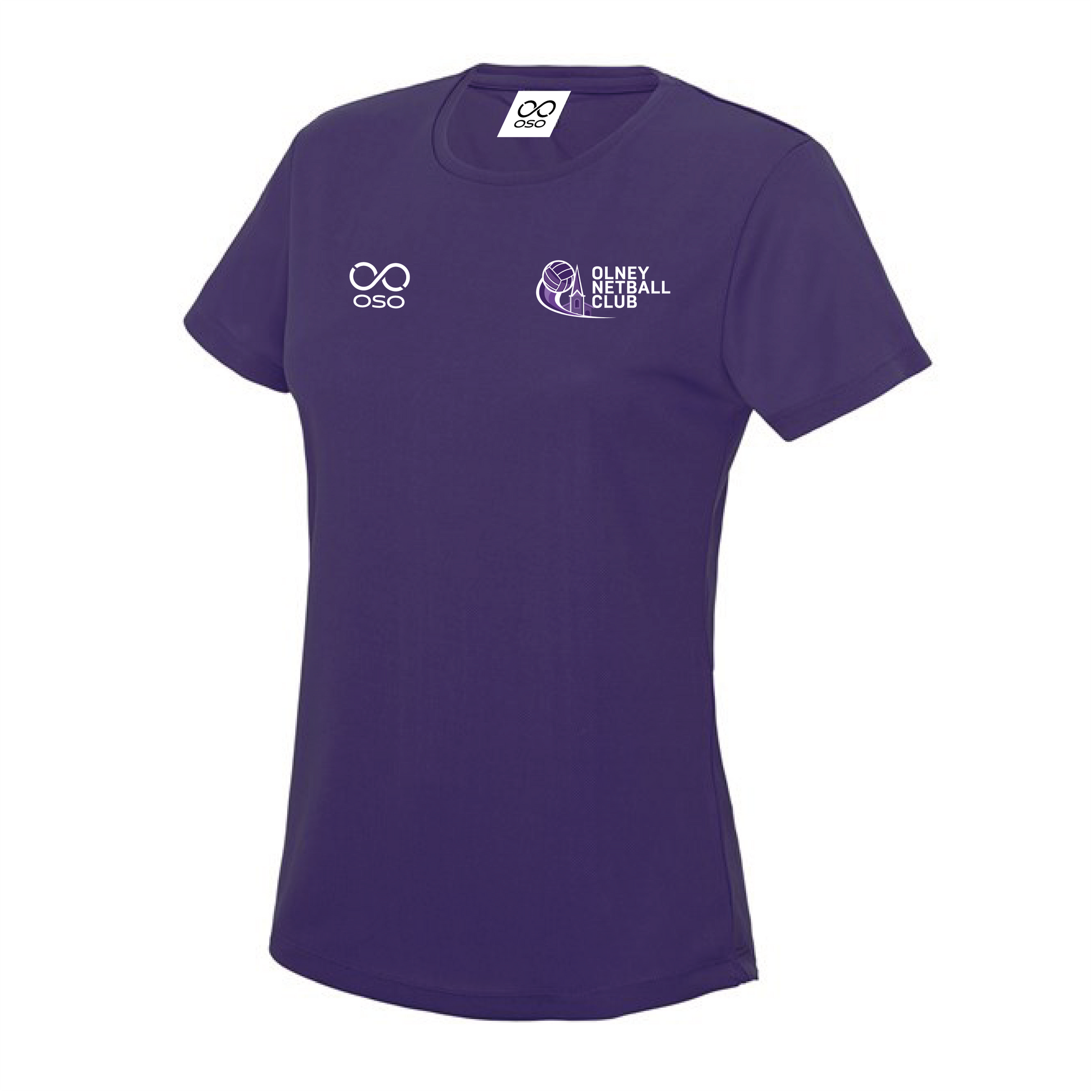 Olney Netball Club Team Technical T Shirt - Purple