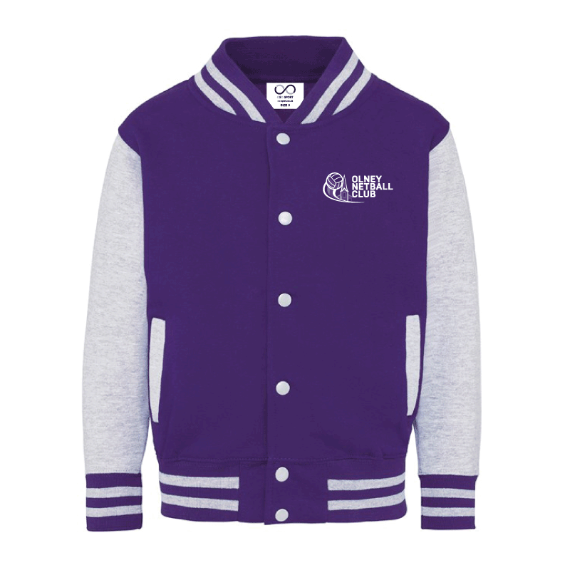 Olney Netball Club Varsity Jacket Youth - Purple/white