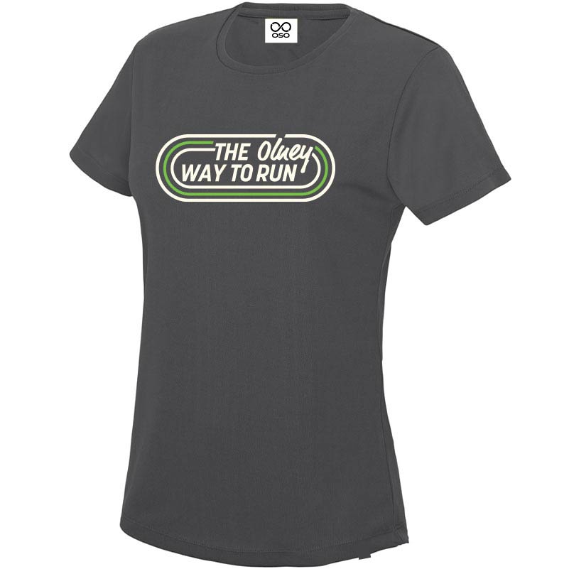 The Olney Way To Run Ladies Race T-Shirt - Charcoal
