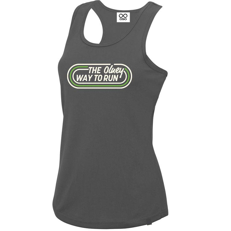 The Olney Way To Run Ladies Race Vest - Charcoal