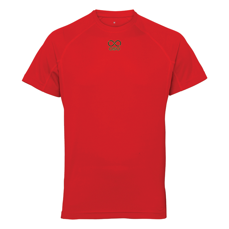 OSO Panelled Perfomance Tee - Fire Red